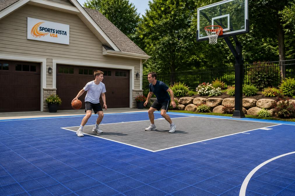 Modular Sport Court Tiles for Residential Driveways