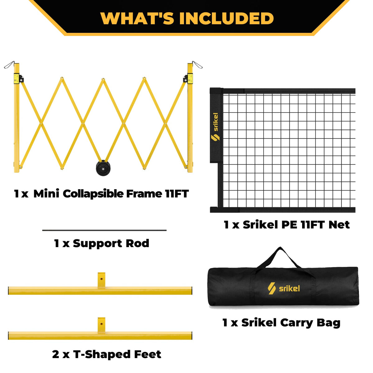 Srikel FlashCourt Mini 11' Portable Pickleball Net