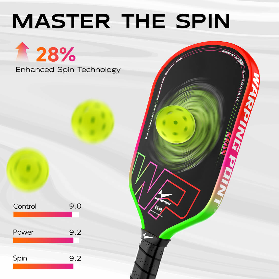Warping Point Neon Pickleball Paddle - Gen 3