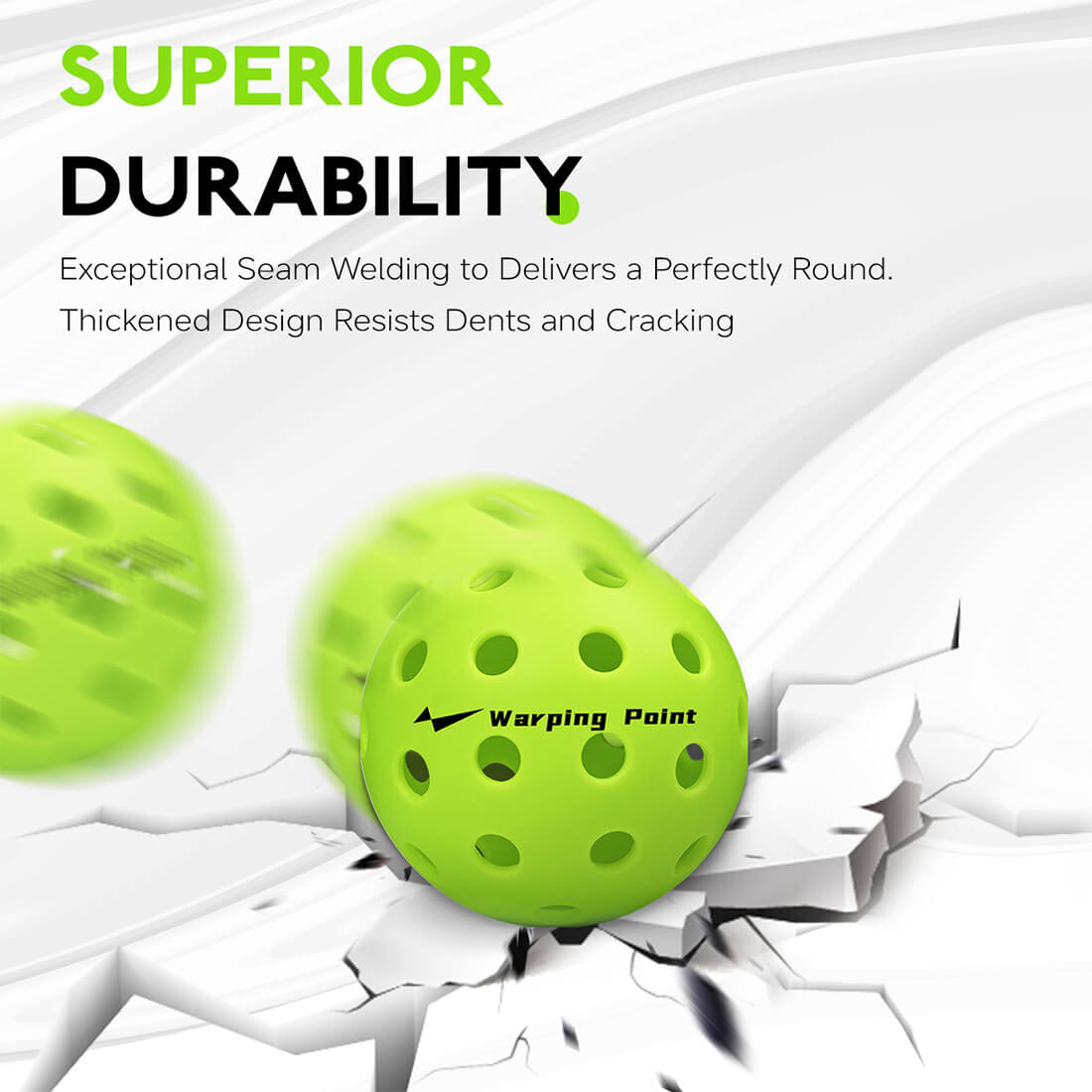 Warping Point Outdoor Practice Pickleballs - Green