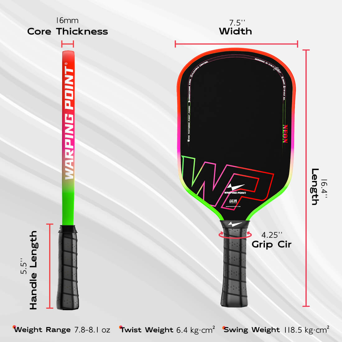 Warping Point Neon Pickleball Paddle - Gen 3