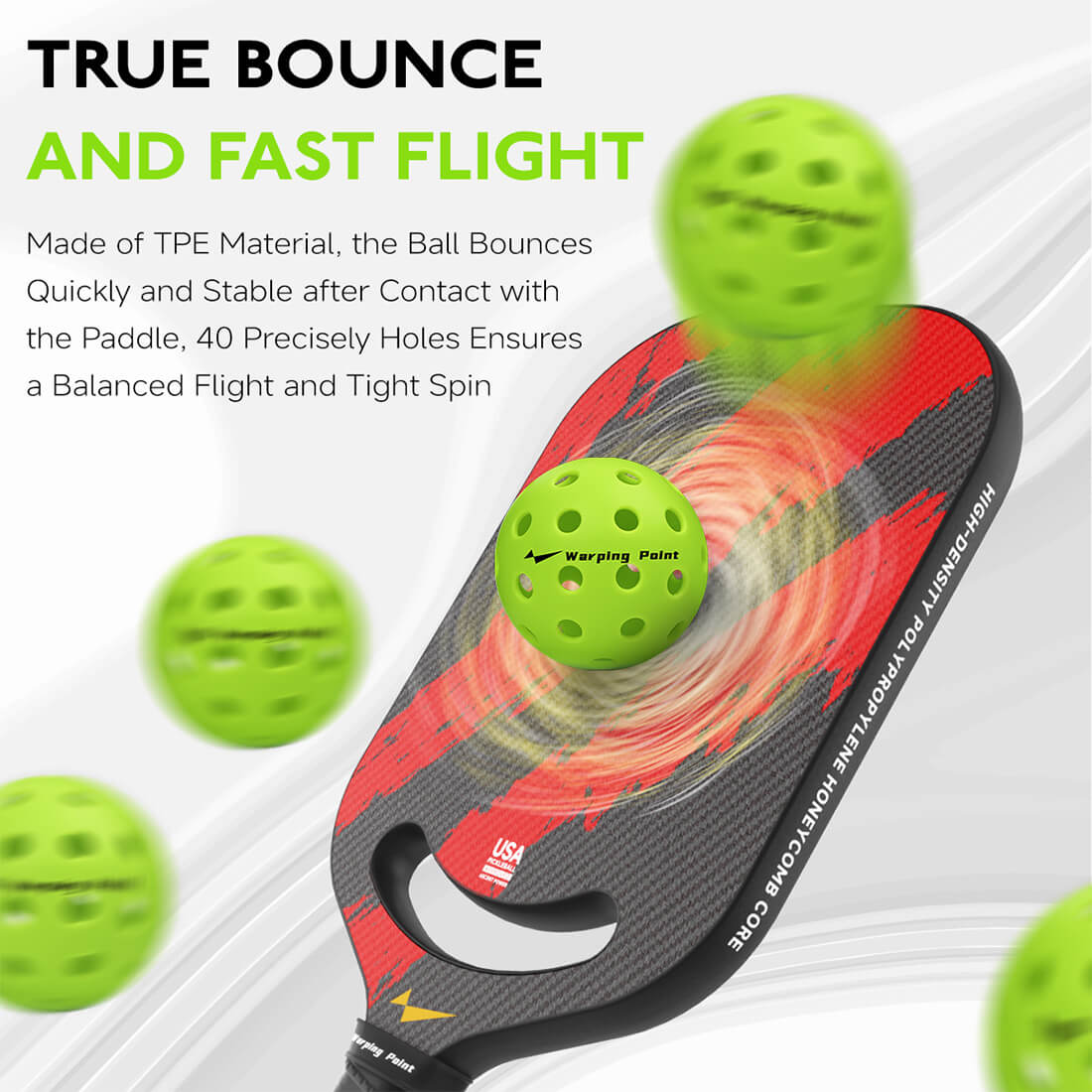 Warping Point Outdoor Practice Pickleballs - Green