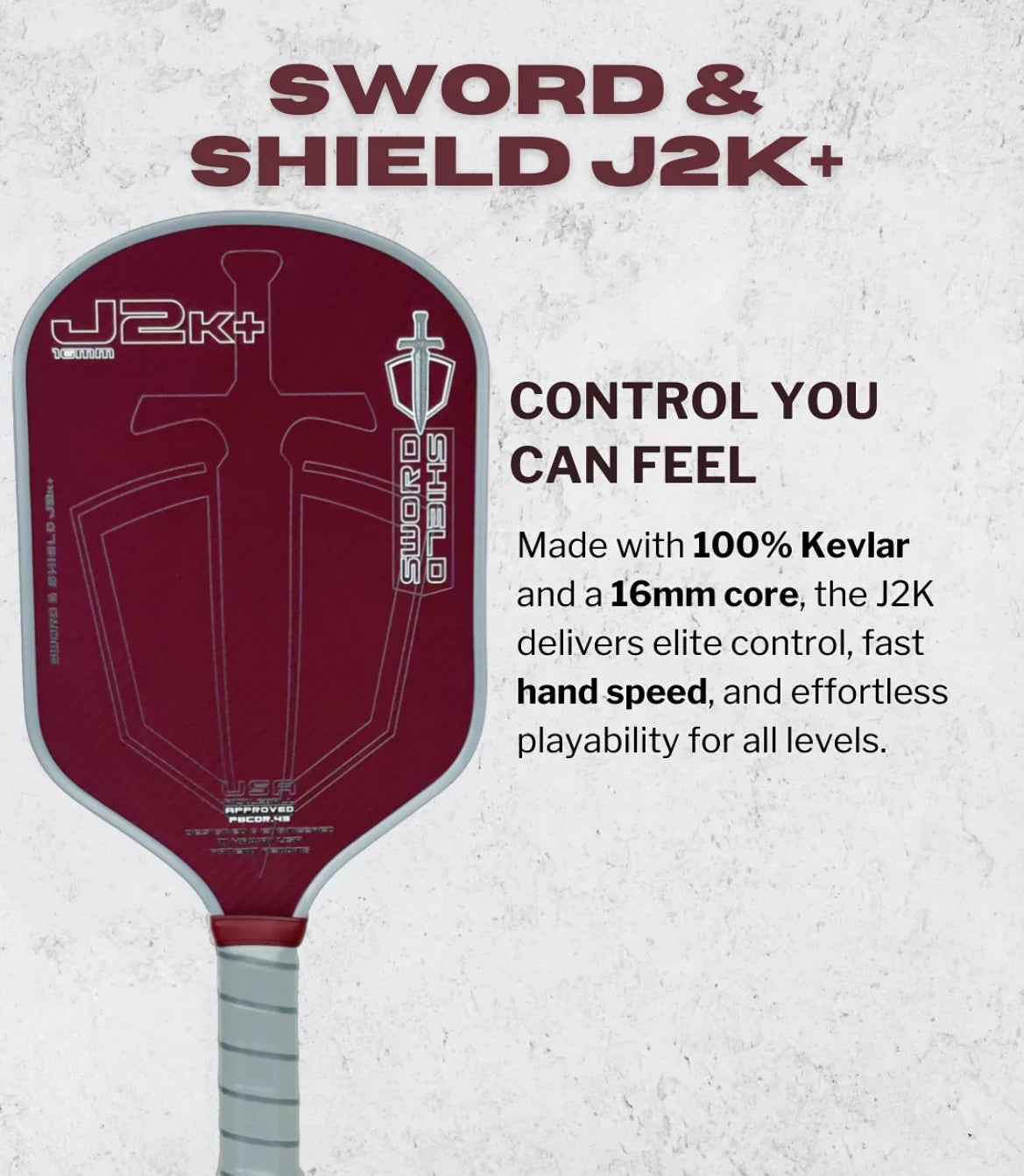 Niupipo SWORD&SHIELD J2K+ 16mm Aramid Fiber Pickleball Paddle