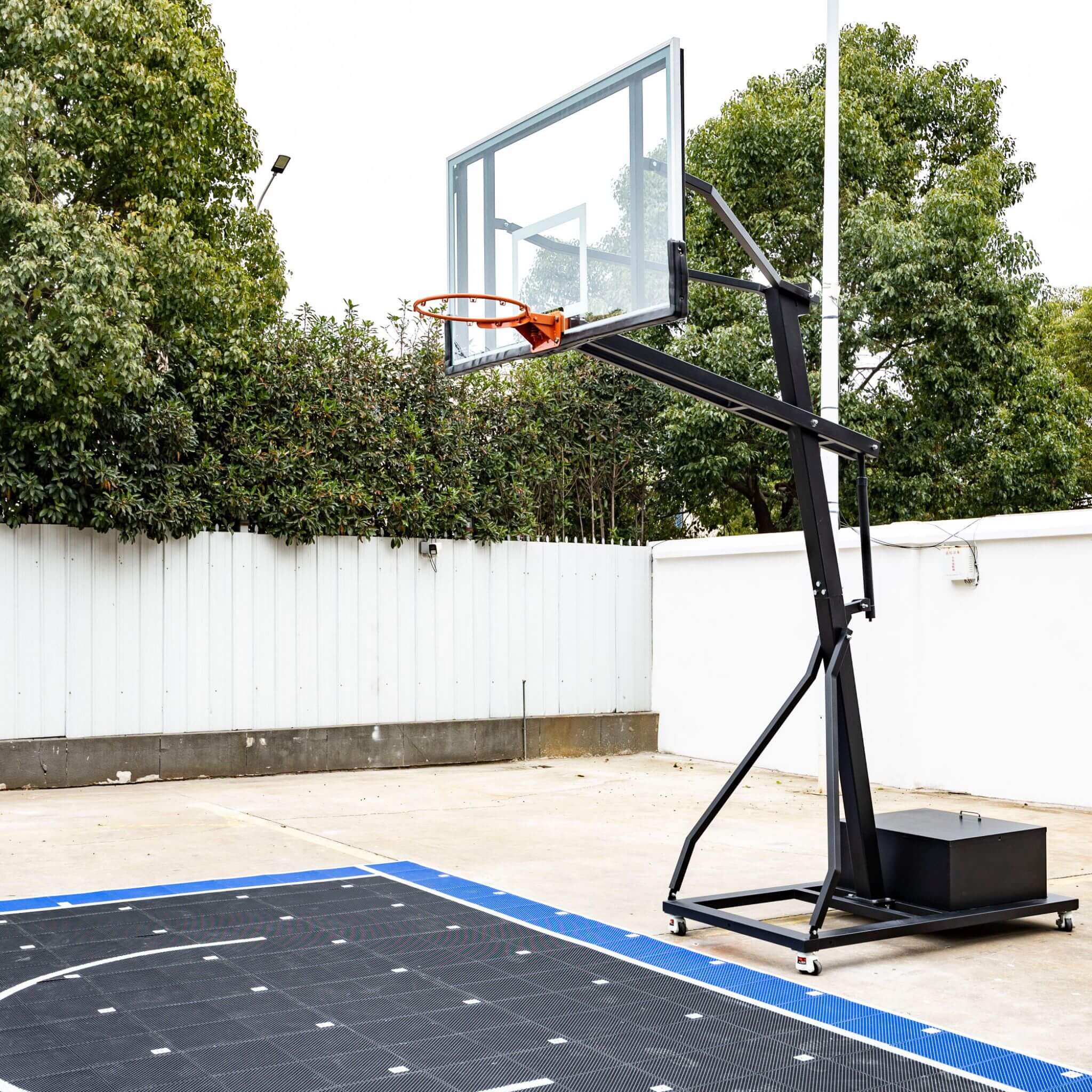 SAKSBY Pro Portable Basketball System with 18x24ft Court Surface
