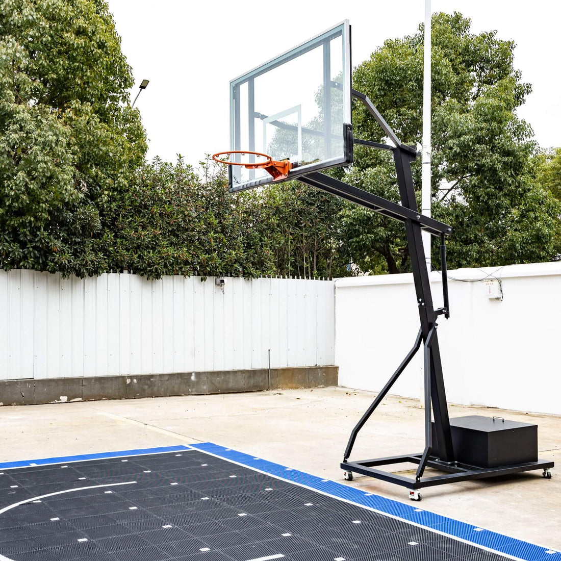 SAKSBY Pro Portable Basketball System with 18x24ft Court Surface