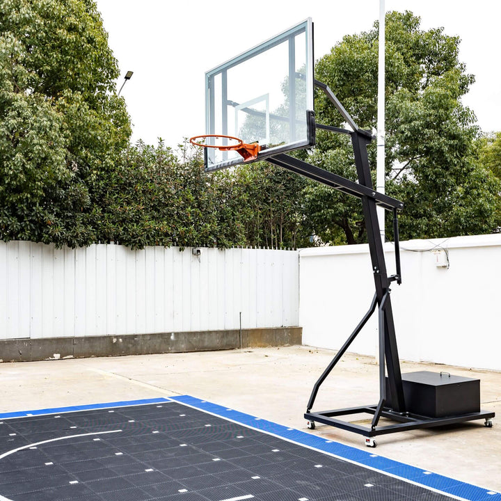SAKSBY Pro Portable Basketball System with 18x24ft Court Surface