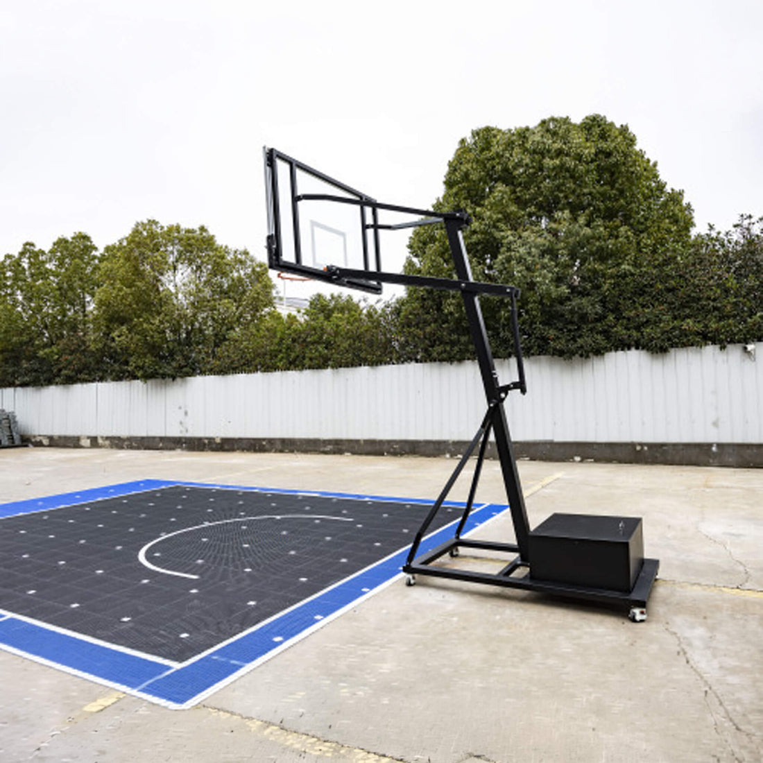 SAKSBY Pro Portable Basketball System with 18x24ft Court Surface