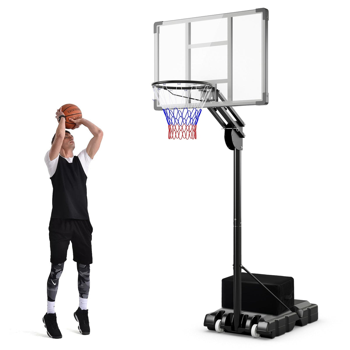 Shatterproof basketball backboard with reinforced metal support