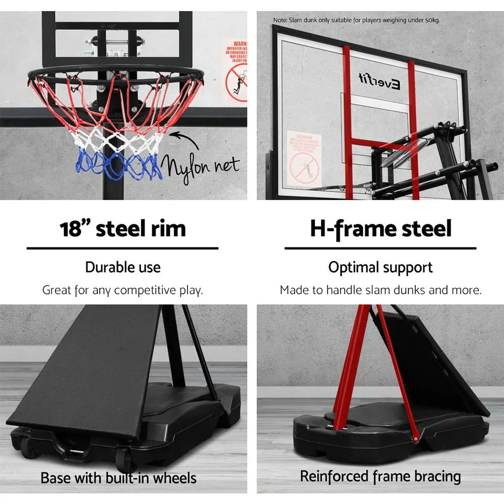 Everfit 48" Adjustable Portable Basketball Hoop System