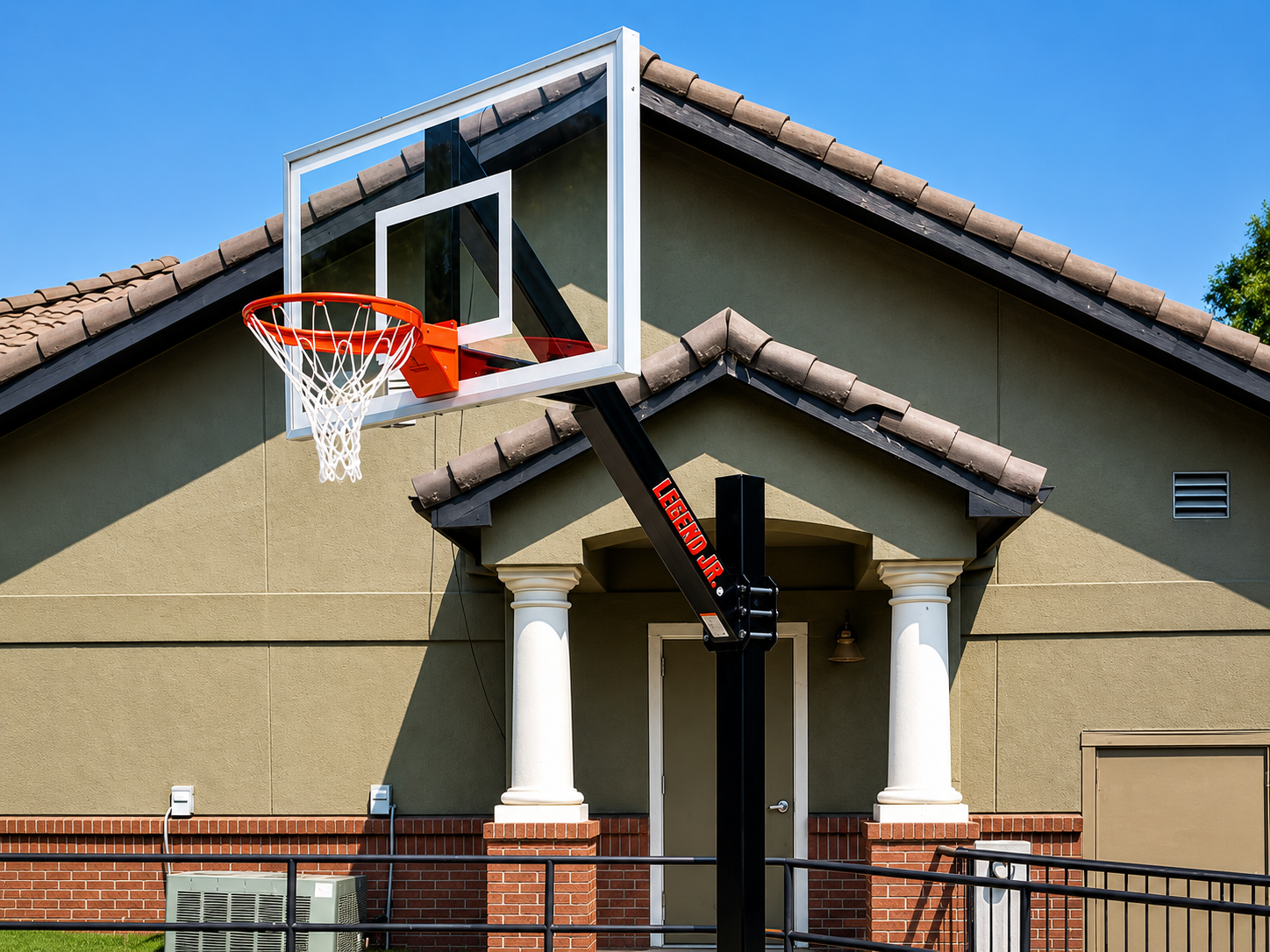First Team Legend Jr. Pro 36x60 Glass Direct Bury Basketball Hoop