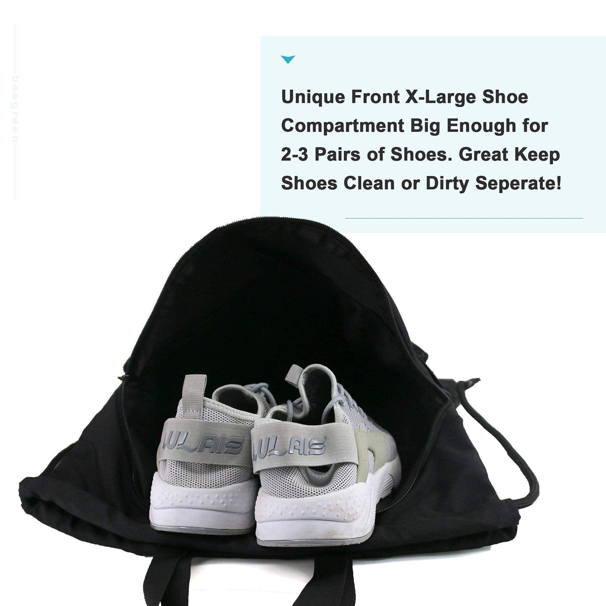 Drawstring Sports Backpack with Shoe Compartment | Large