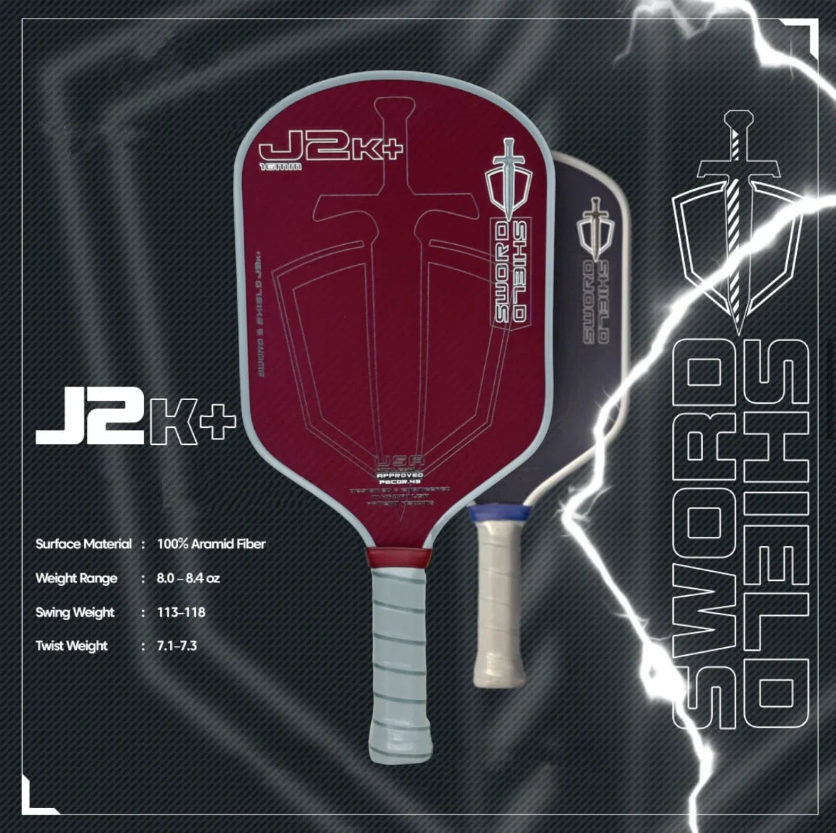 Niupipo SWORD&SHIELD J2K+ 16mm Aramid Fiber Pickleball Paddle