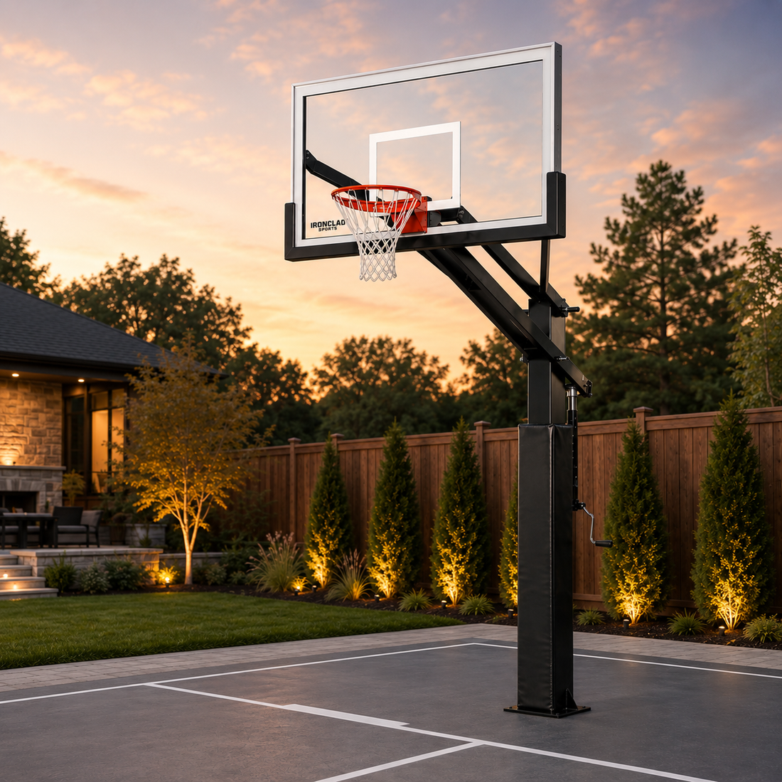 Ironclad GameChanger GC55-MD Adjustable In-Ground Basketball Hoop