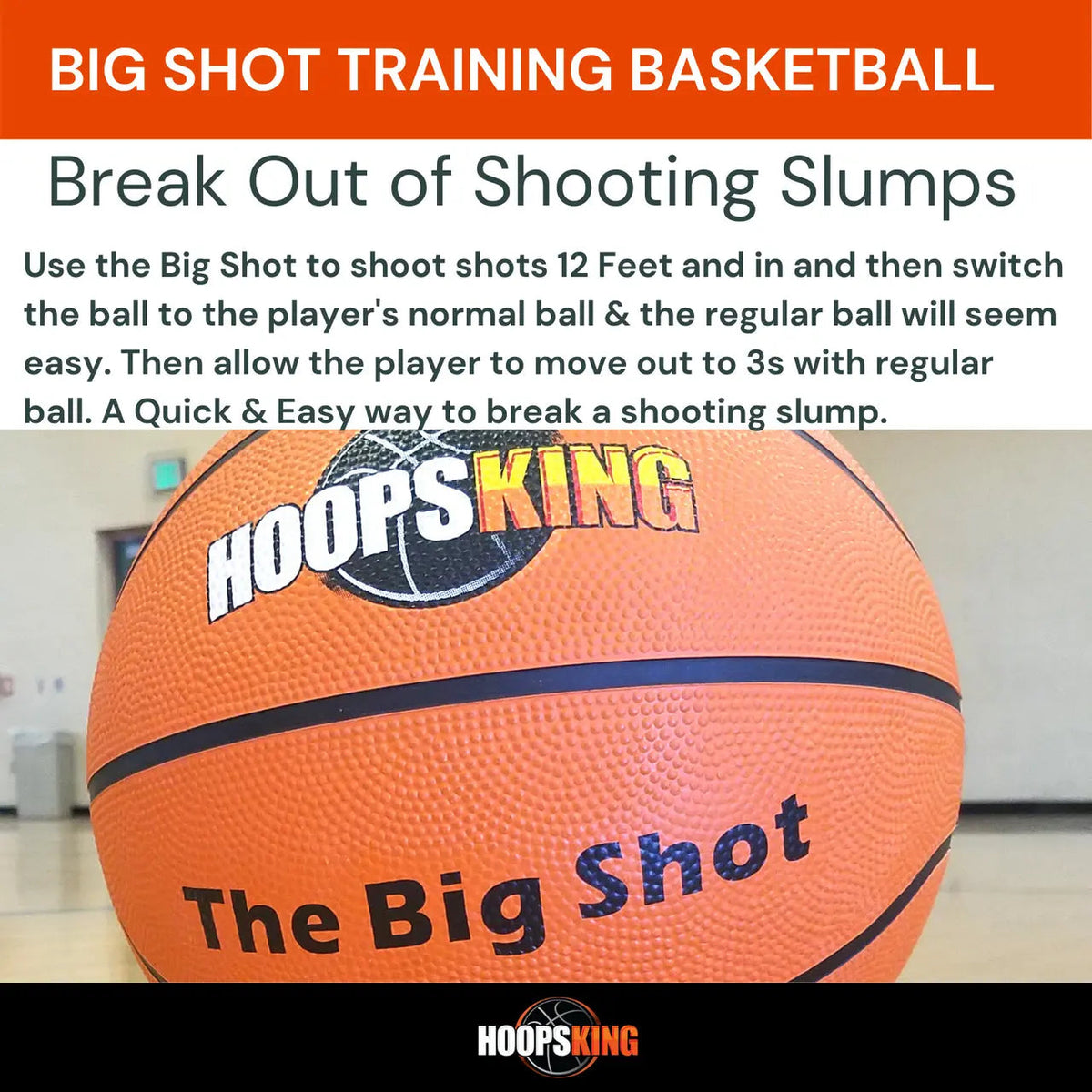 HoopsKing Big Shot 33" Training Basketball w- Training Video