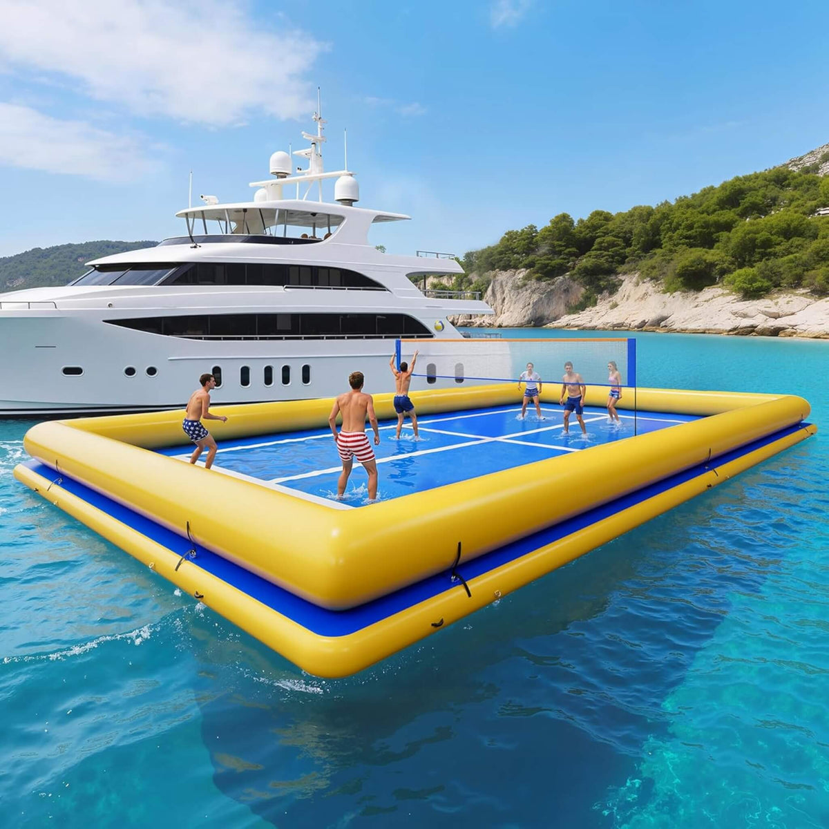 Inflatable Floating Pickleball And Volleyball Court [26X46FT]