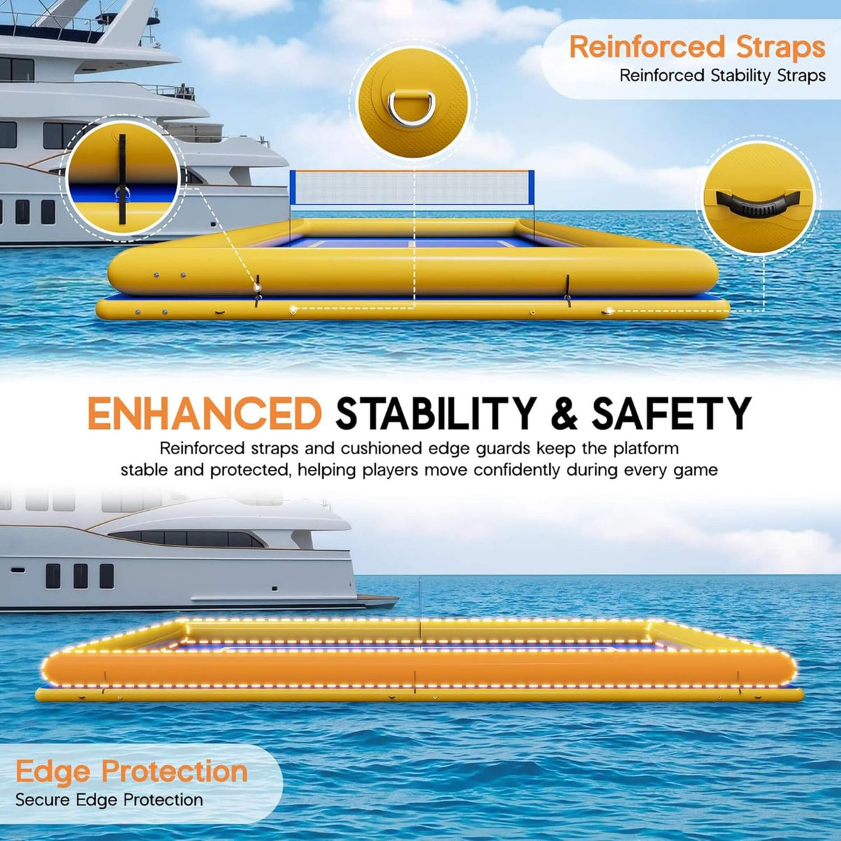 Inflatable Floating Pickleball And Volleyball Court [26X46FT]