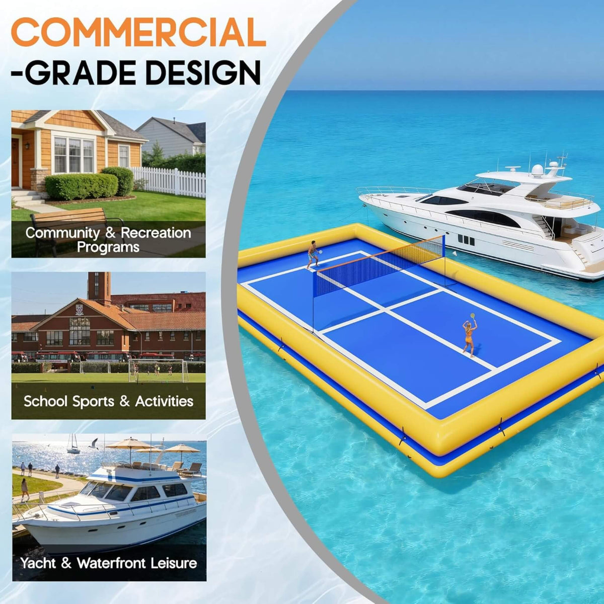 Inflatable Floating Pickleball And Volleyball Court [26X46FT]